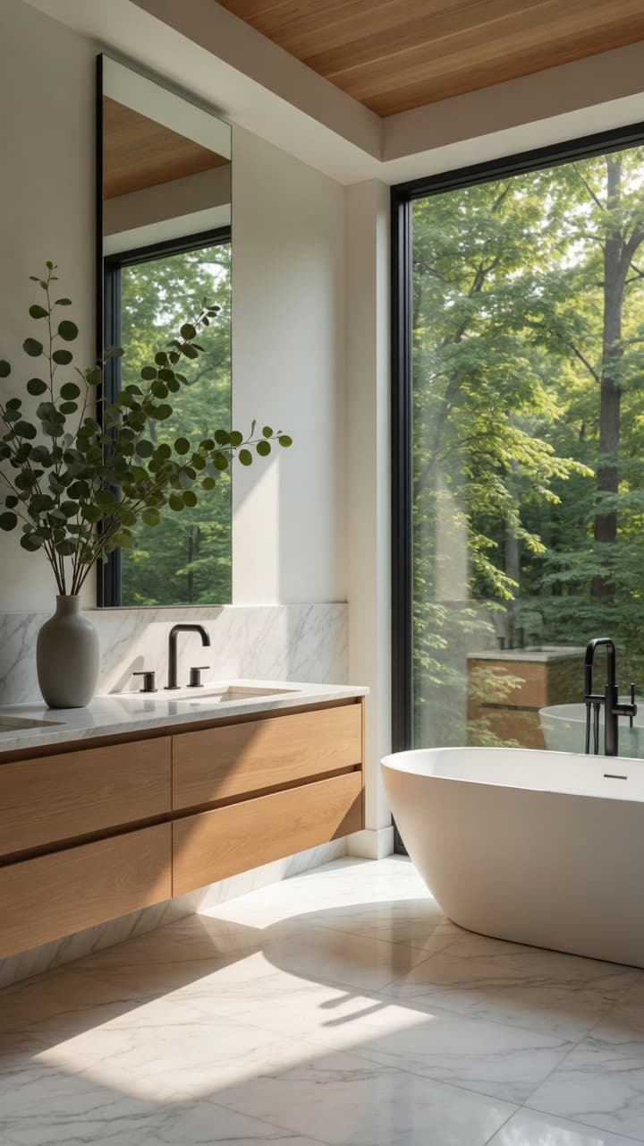 A finished bathroom with a new fixture