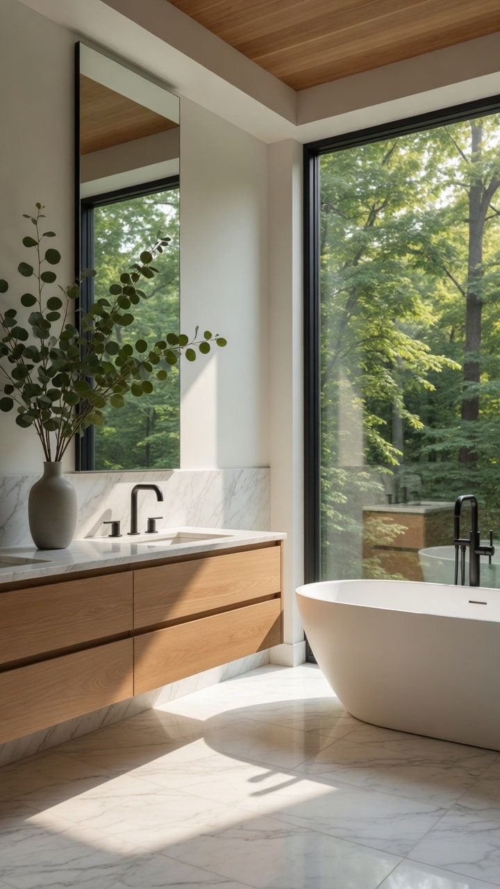 Beautiful modern bathroom plumbed by Summit Plumbing
