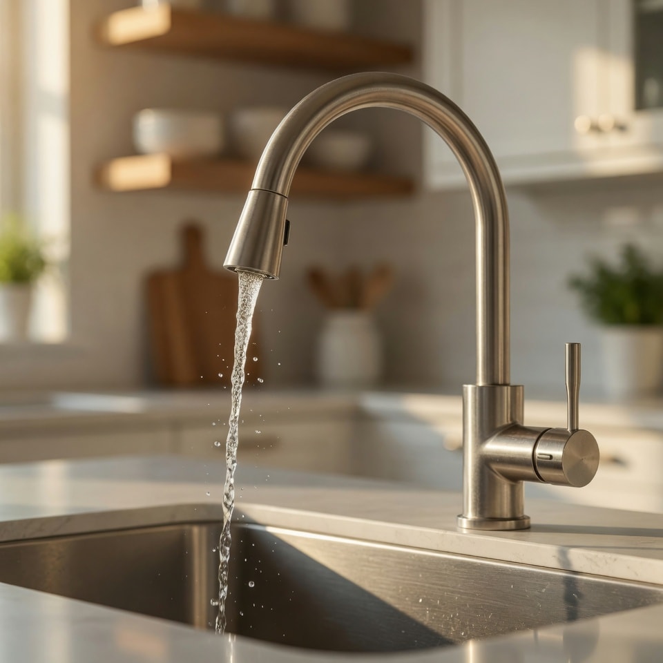 New kitchen faucet installed by Summit Plumbing
